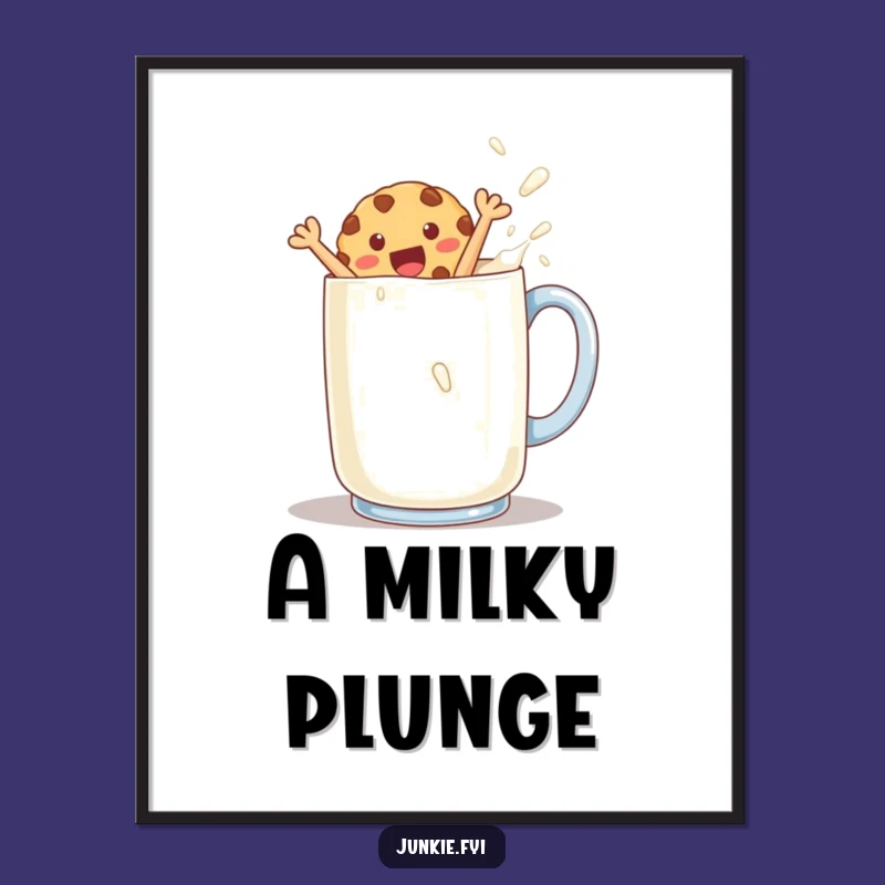 Funny Cookie Art Print: A Splashy Piece of Breakfast Humor