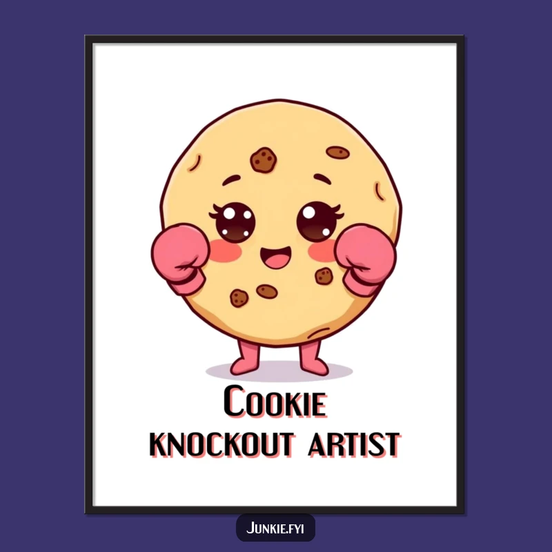 Funny Cookie Boxer Poster: Sweet Art for a Determined Space