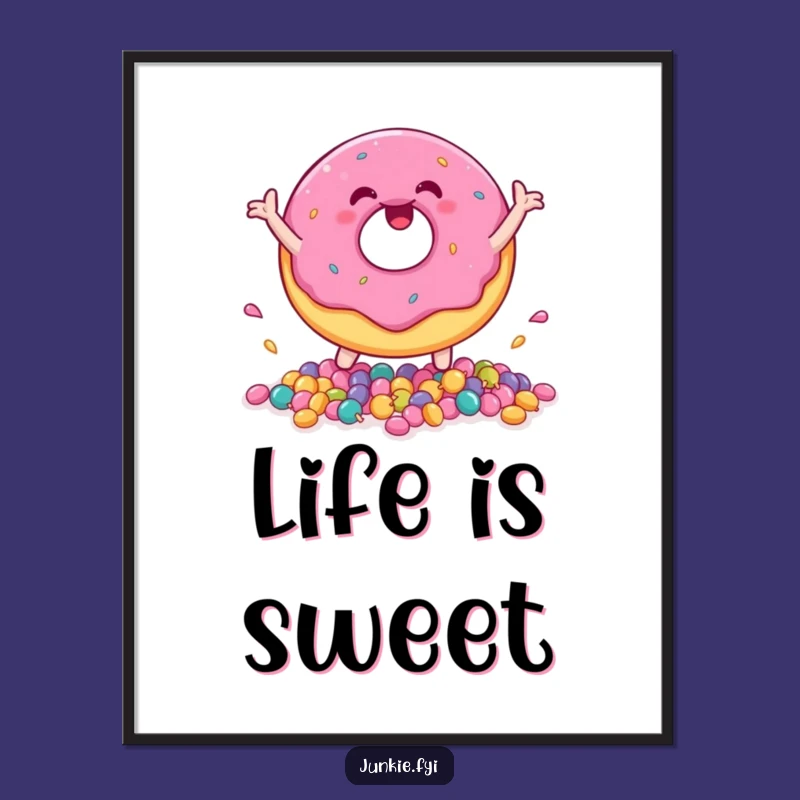 Funny Donut Candy Art Print: A Sweet Burst of Joy for Your Walls