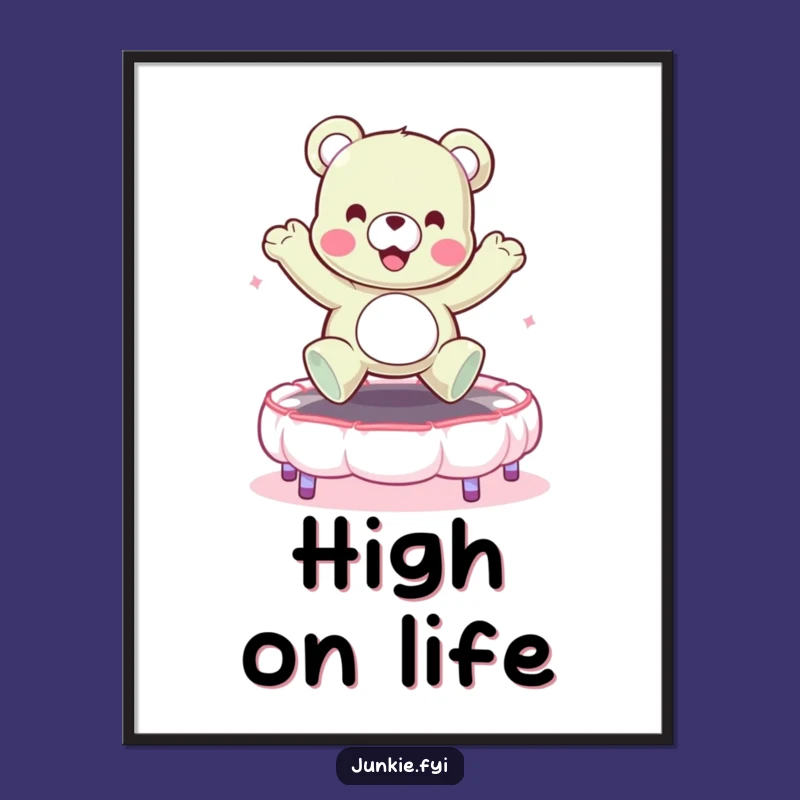 Funny Gummy Bear Poster - Bouncy Marshmallow Trampoline Art Gift