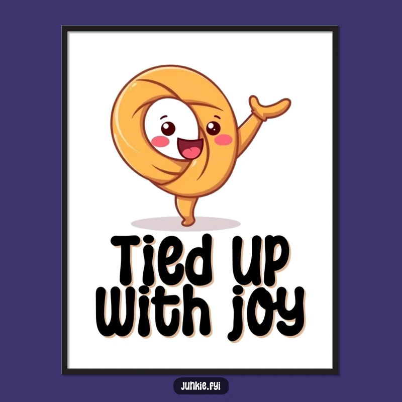 Funny Happy Pretzel Cartwheel Poster - Decorate with Twisty, Hilarious Art!