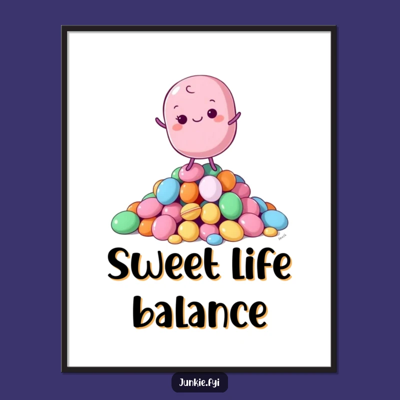 Funny Macaron Poster: Balancing Sweets Art, Perfect Humorous Wall Decor Gift