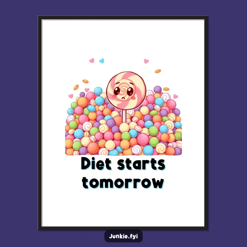 Funny Surprised Lollipop Poster - Hilarious Sweet Overload Wall Art Gift