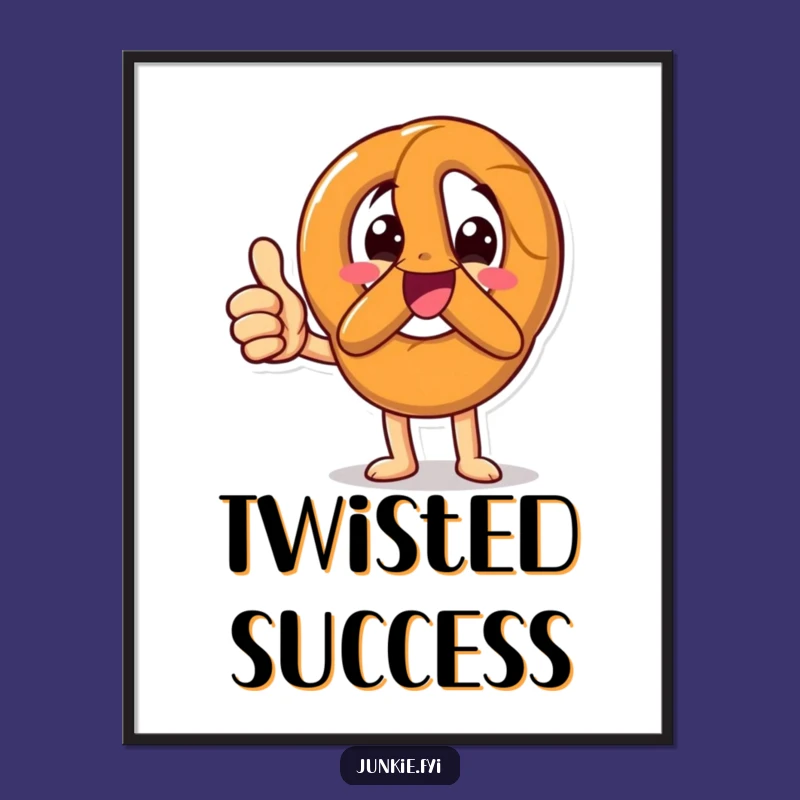 Funny Thumbs Up Pretzel Poster: Spread Positivity on Your Walls