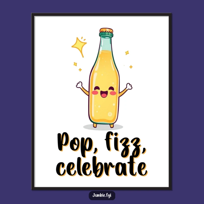 Funny Soda Bottle Fizz Poster - Vibrant Party Wall Art