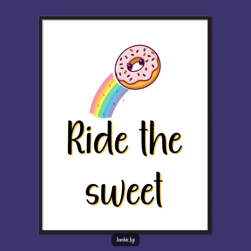 Funny Donut Rainbow Poster: Sweeten Your Walls with Joyful Art, Great Funny Gift