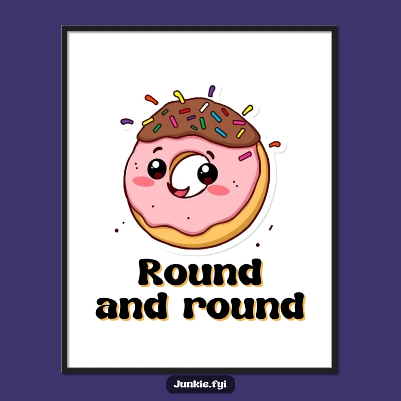 Funny Donut Art Print: A Swirling Spectacle of Joyful Art