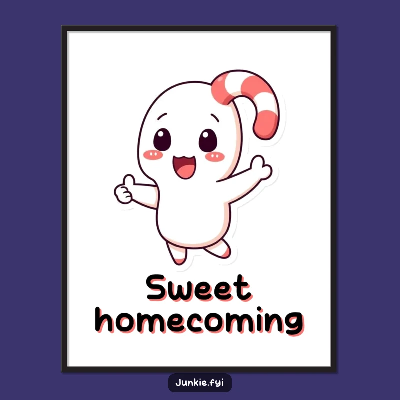 Funny Candy Cane Art Print: A Boomerang of Holiday Cheer