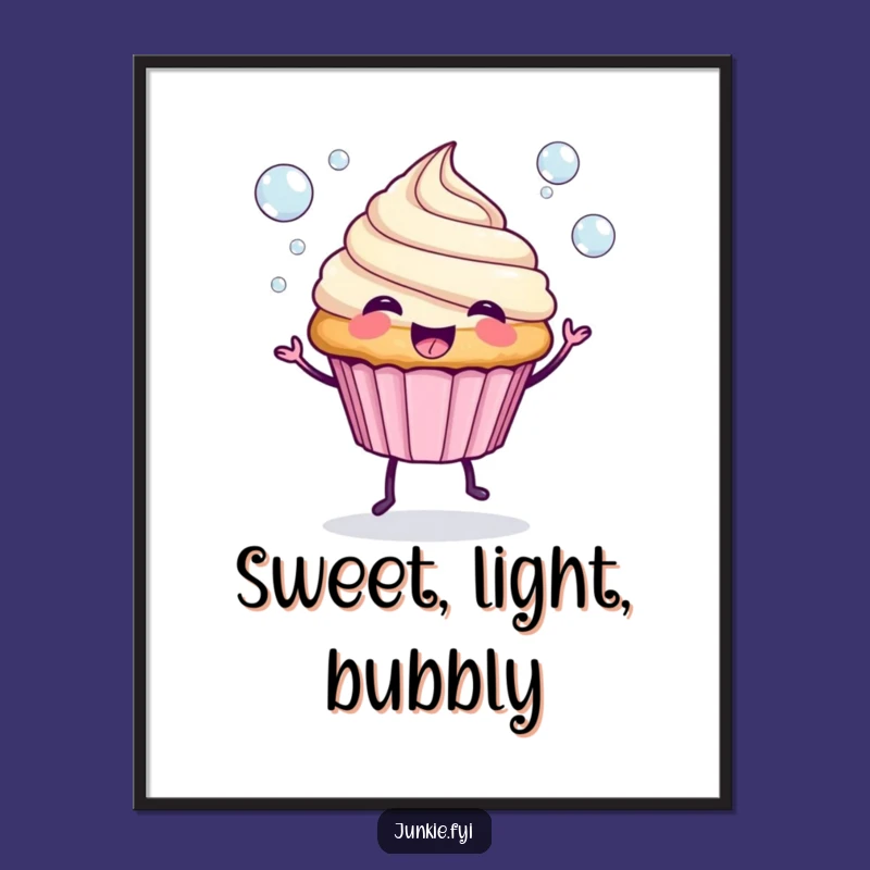 Funny Spunky Cupcake Bubble Poster - Whimsical Wall Art Decor