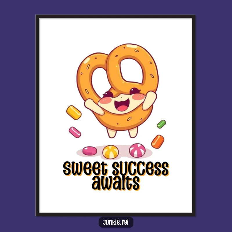 Funny Pretzel Art Print: A Whimsical Piece of Catchy Humor