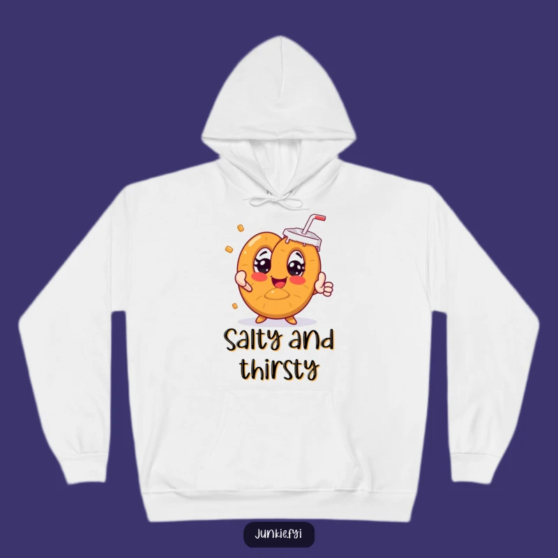 Cozy Funny Pretzel Soda Fiend Hoodie - Warm & Humorous Gift Idea