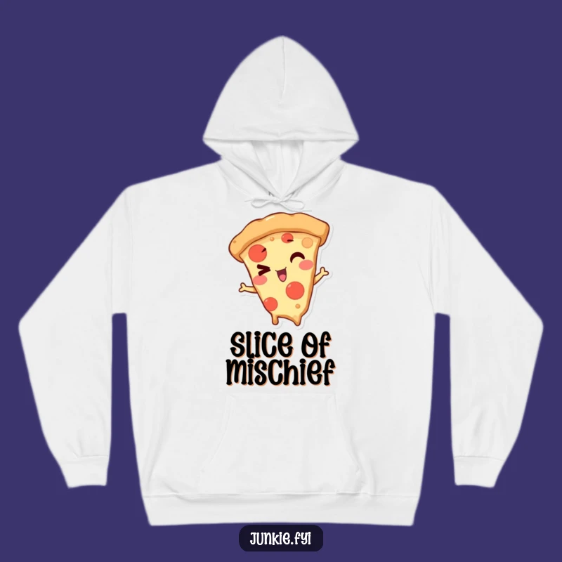 Cozy Funny Winking Pizza Slice Hoodie: Stay Warm & Playful