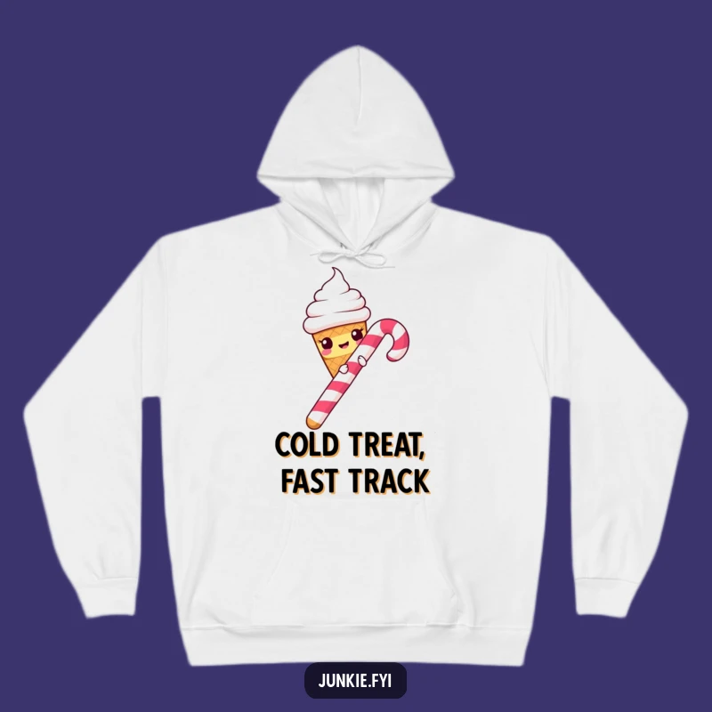 Funny Ice Cream Cone Candy Cane Slide Hoodie - Cozy Comical Comfort