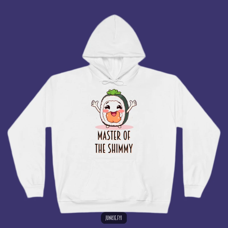 Funny Sushi Shimmy Hoodie: Cozy Roll Character, Warm Humorous Gift for Sushi Fans!