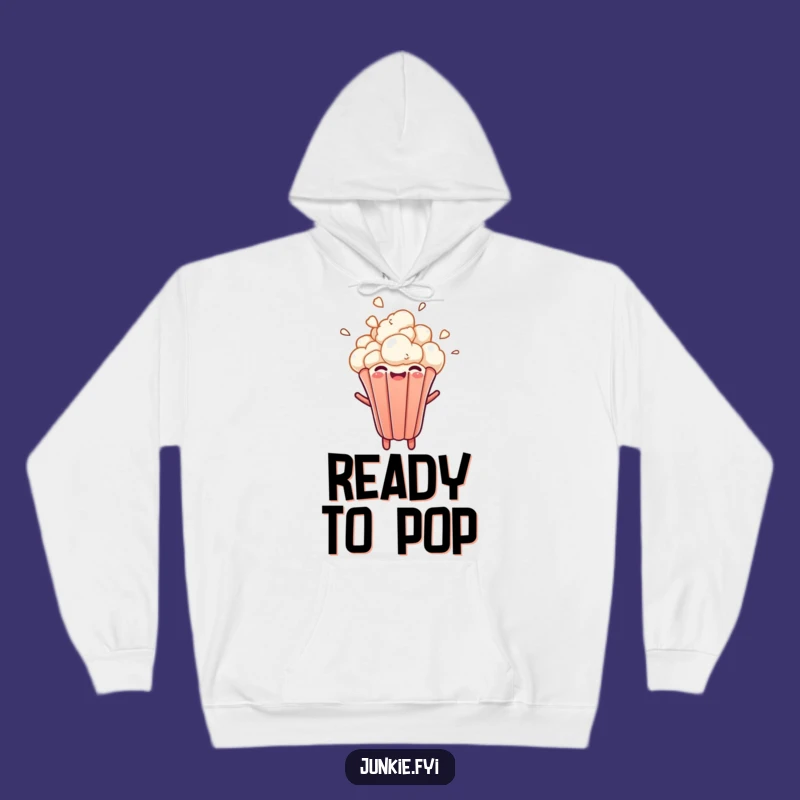 Cozy Funny Popcorn Burst Hoodie: Snuggle with Energetic Humor, Perfect Funny Gift