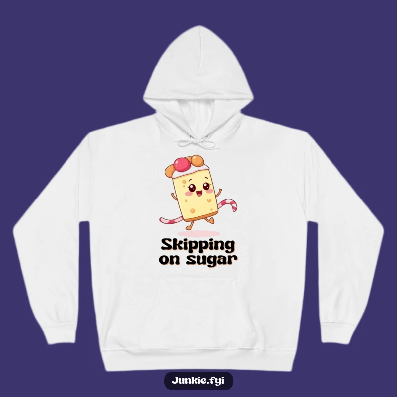 Funny Pie Skipping Hoodie - Cozy Dessert Wear, Perfect Humorous Gift for Joyful People