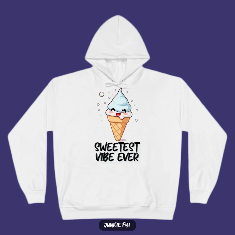 Cozy Funny Ice Cream Cone Hoodie - Sugar Crystals, Warm and Hilarious Gift!