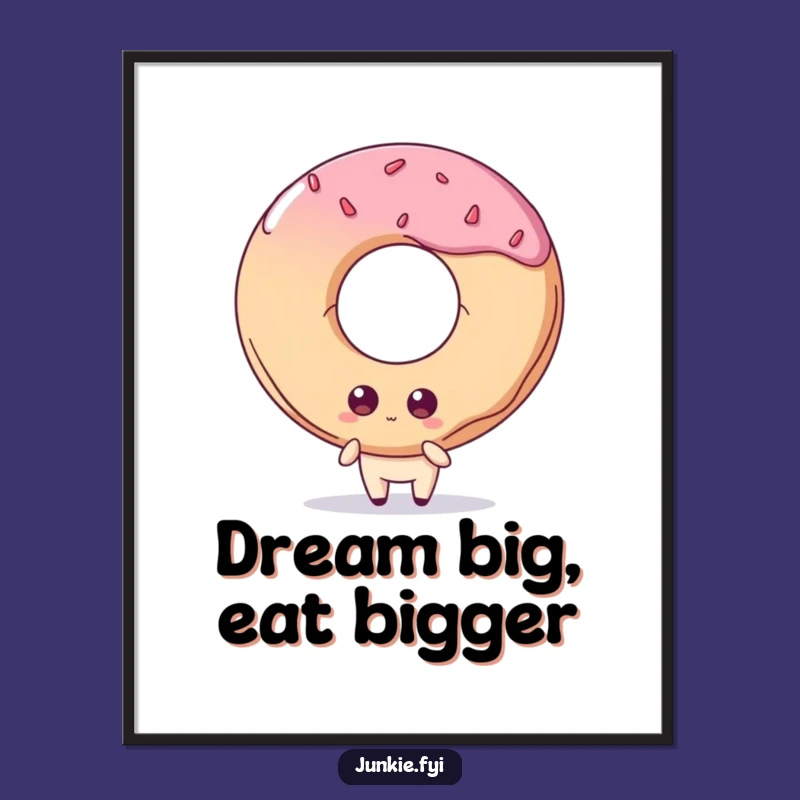 Free Printable Wall Art: Quirky Foodie Stares at Giant Donut - Humorous Download