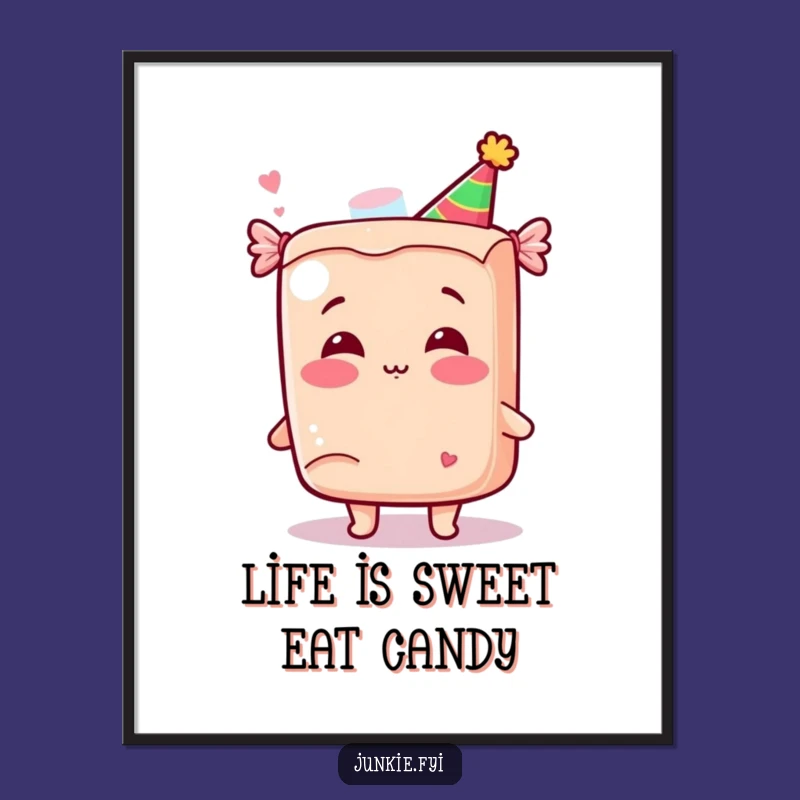 Free Printable Candy Wall Art - Funny Kawaii Art Downloadable Gift for Sweet Decor