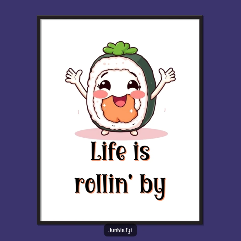 Free Printable Sushi Shimmy Wall Art: Funny Foodie Decor, Downloadable Gift!