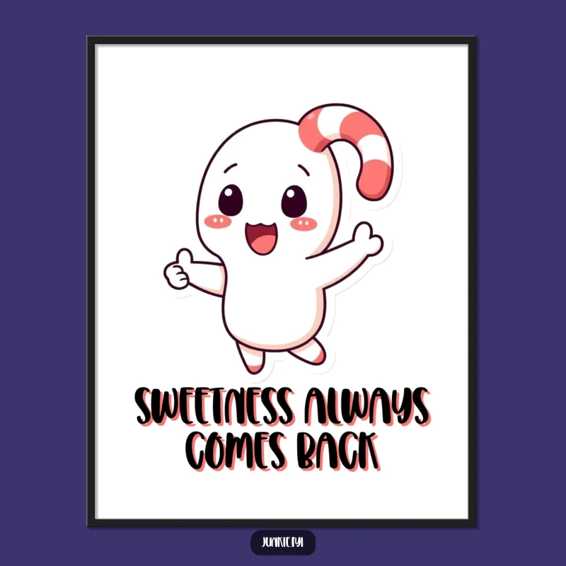 Free Printable Wall Art: Candy Cane Boomerang, Playful Downloadable Humor Decor