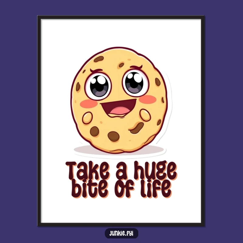 Free Printable Wall Art: Cookie Bite Character, Funny Downloadable Art for Your Kitchen
