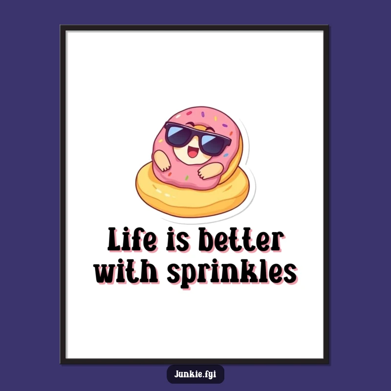 Free Printable Wall Art: Cool Lounging Donut Hilarious Downloadable Decor