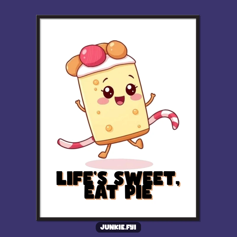 Free Printable Wall Art: Happy Pie Skipping Rope - Humorous Downloadable Decor