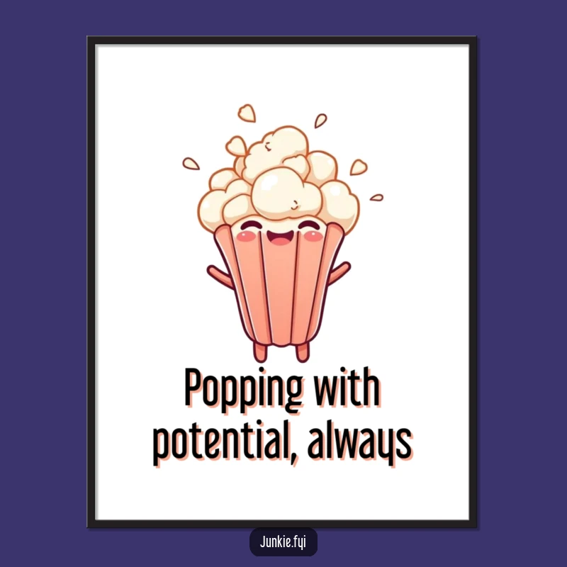 Free Printable Wall Art: Popcorn Kernel Burst, Funny Downloadable Art Gift
