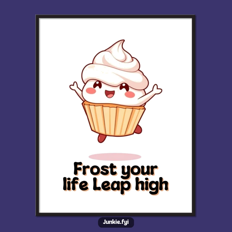 Funny Free Printable Cupcake Wall Art: Frosting Leap Downloadable Decor