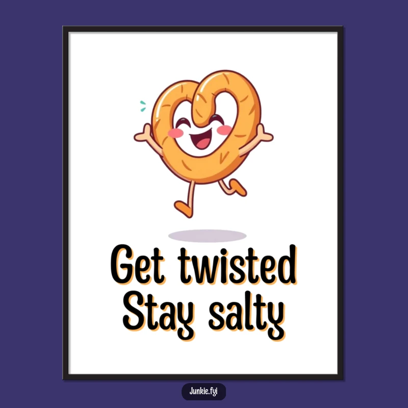 Funny Free Printable Pretzel Wall Art: Salty Joy Jumps Downloadable Decor