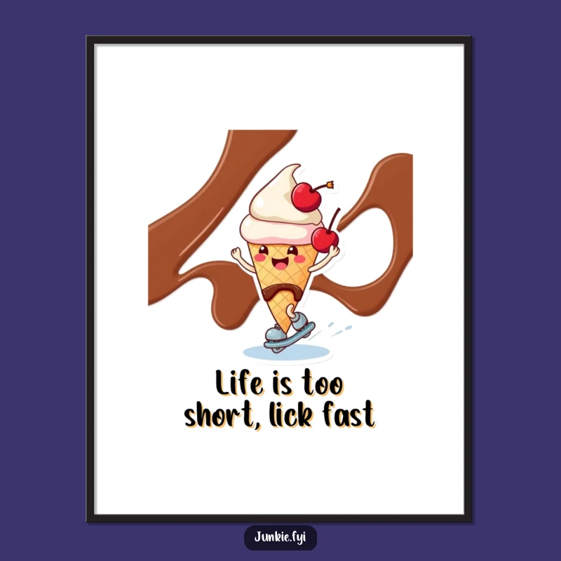 Funny Ice Cream Skating Free Printable Wall Art - Cool Downloadable Decor!