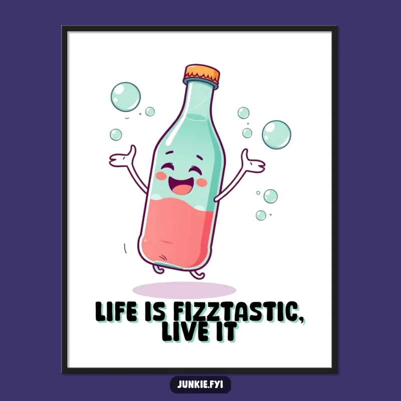 Free Printable Wall Art: Soda Bottle Dance Character, Funny Downloadable Art
