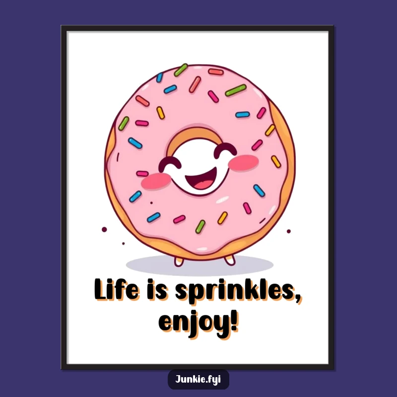 Free Printable Donut Art: Funny Wiggle Downloadable Poster for Kitchen Decor