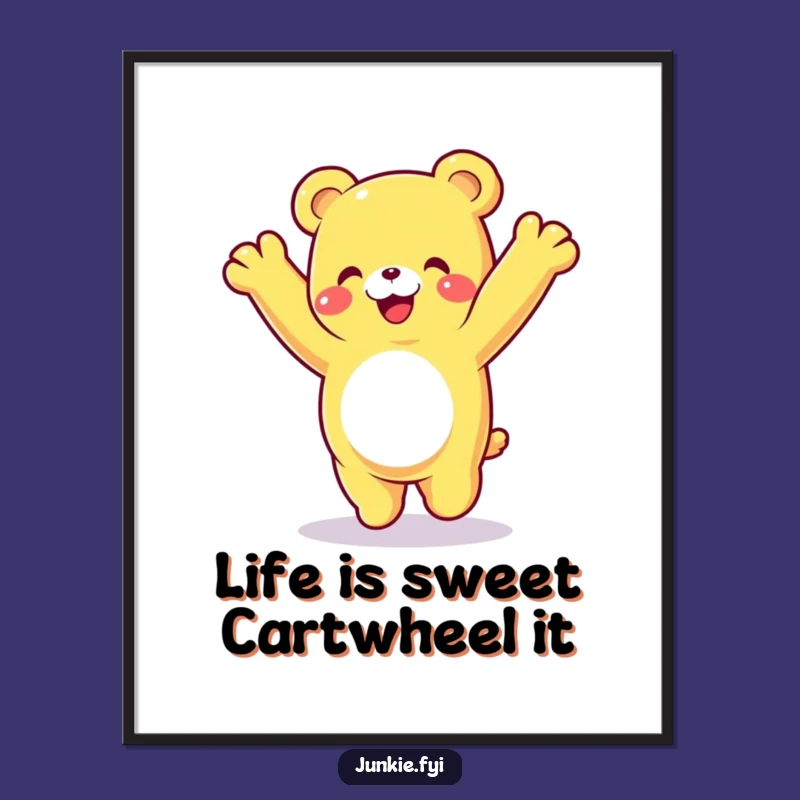 Funny Free Printable Gummy Bear Wall Art: Cartwheel Joy Downloadable Decor