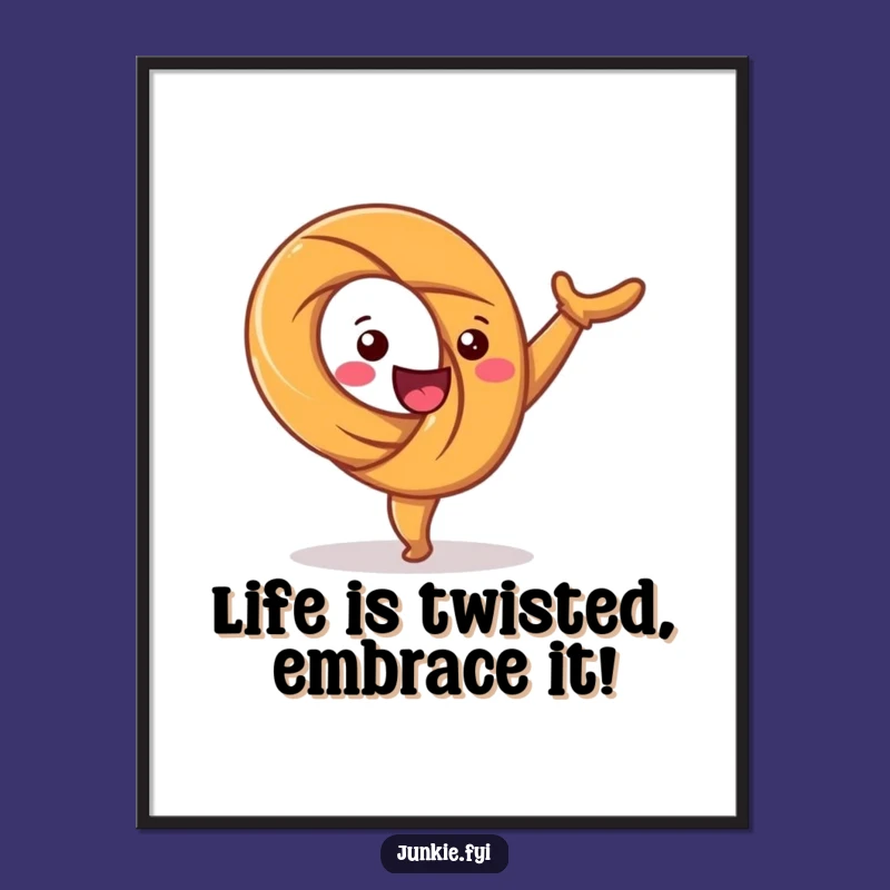 Free Printable Wall Art: Cartwheeling Pretzel Funny Downloadable Art Gift