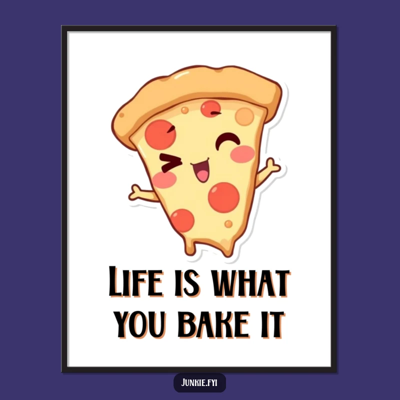 Free Printable Wall Art: Pizza Slice Wink Playful Hilarious Downloadable Decor