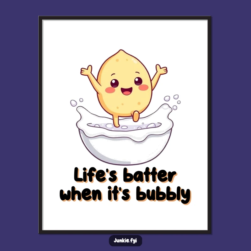 Free Printable Wall Art: Gleeful Food Character Bath Surprise Downloadable Gift