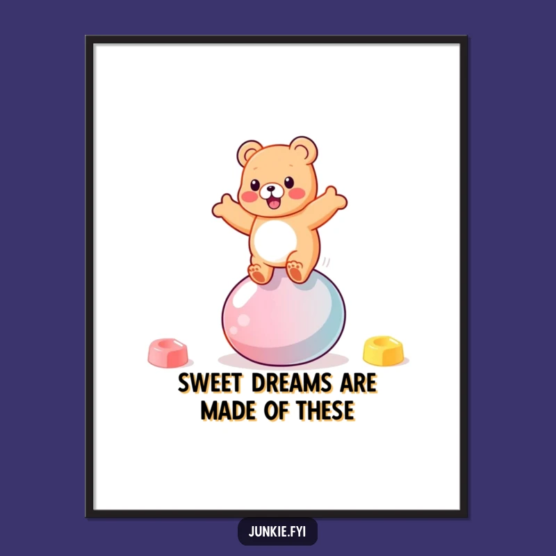 Funny Gummy Bear Bounce Free Printable Wall Art - Cheerful Downloadable Decor!