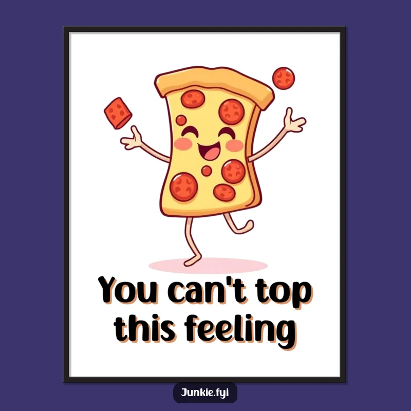 Free Printable Pizza Juggling Wall Art: Funny Foodie Decor, Downloadable Gift!