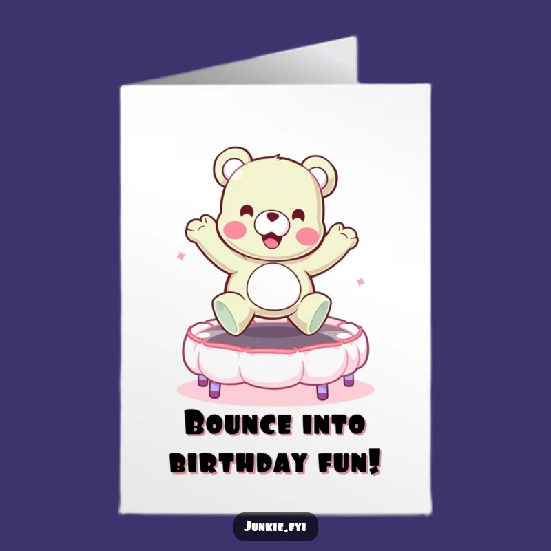 Funny Free Printable Birthday Card: Gummy Bear Bouncing with Birthday Joy!