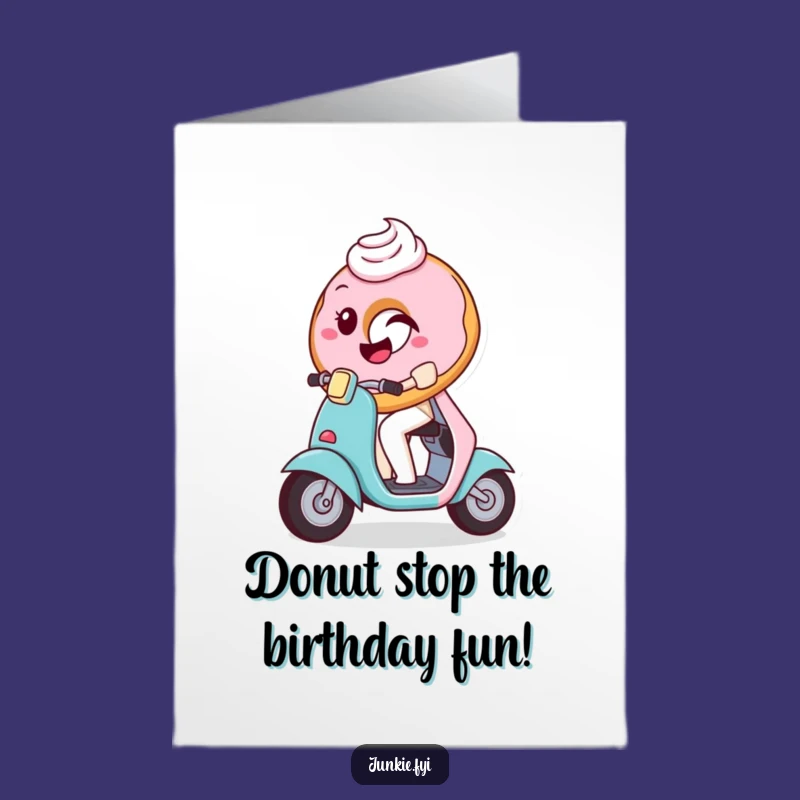 Free Printable Donut Scooter Birthday Card: Funny Downloadable Gift for Sweet Celebrations!