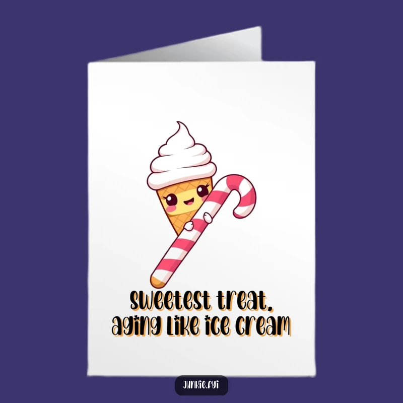 Free Printable Birthday Card: Funny Ice Cream Cone Sliding for a Hilarious Downloadable Gift
