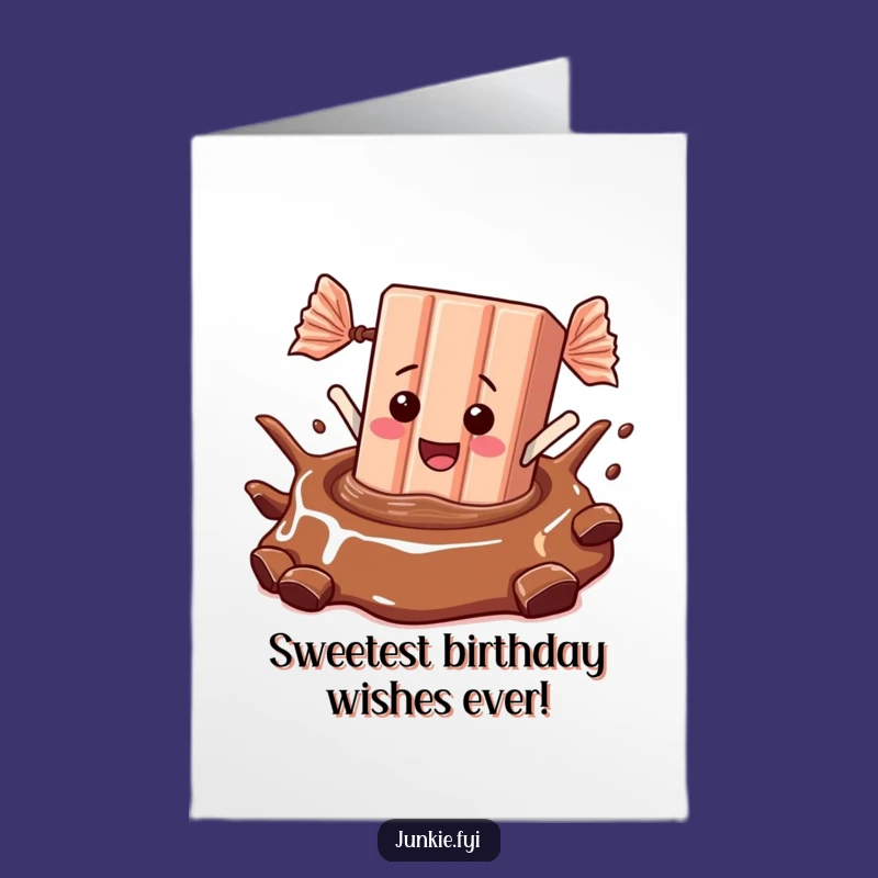 Free Printable Birthday Card: Giddy Candy Bar Chocolate Dive Funny DIY Gift