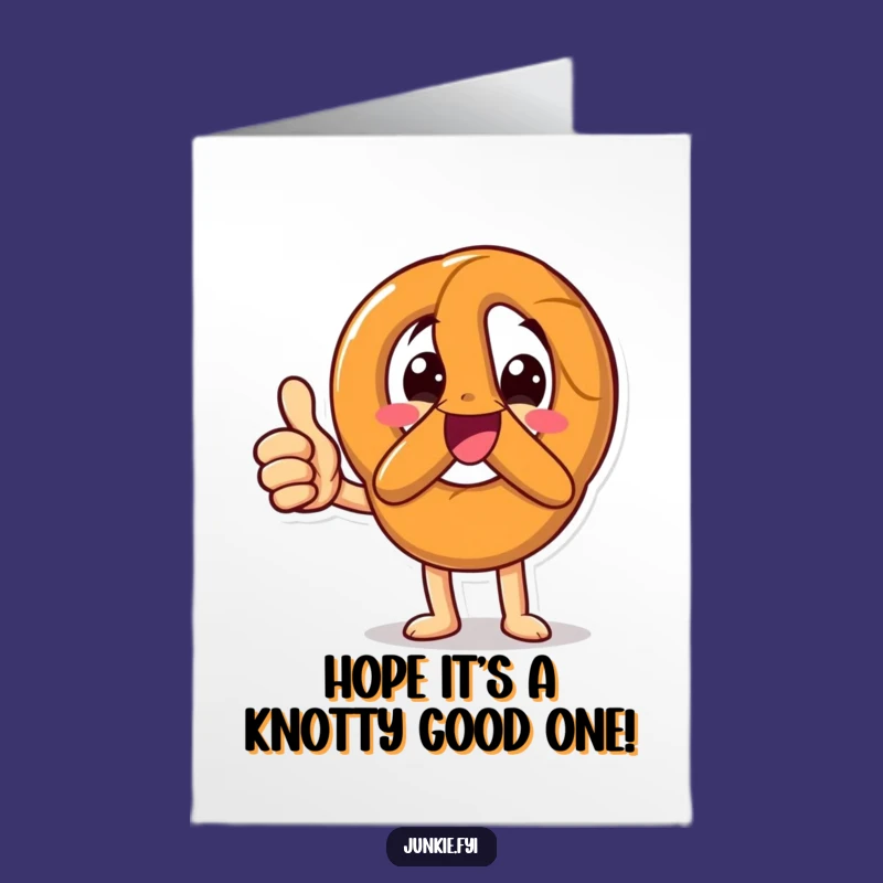 Free Printable Birthday Card: Pretzel Thumbs Up Happy Birthday Downloadable Gift