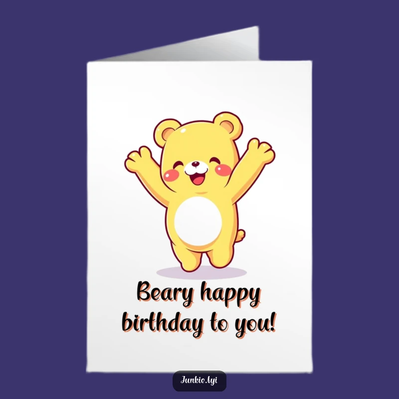 Free Printable Gummy Bear Birthday Card: Happy Cartwheel Fun Downloadable Gift