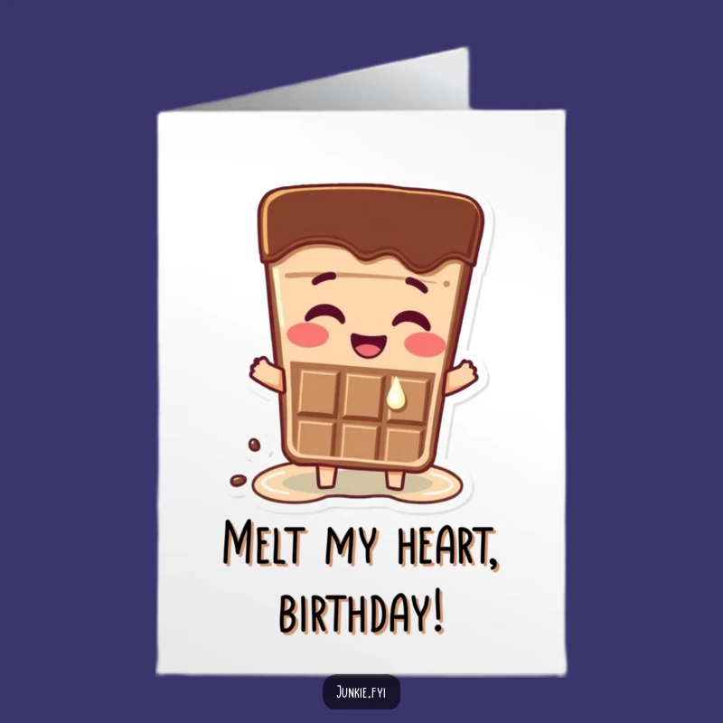Funny Free Printable Birthday Card: Melting Chocolate Bar - So Excited for You!