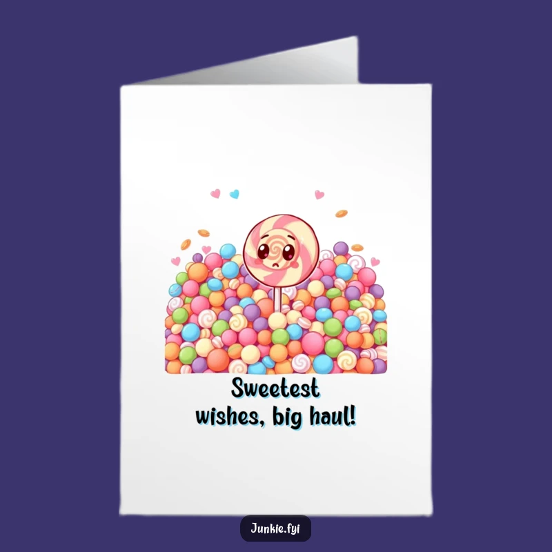 Funny Free Printable Birthday Card: Surprised Lollipop Character Greeting Your Sweetest Day