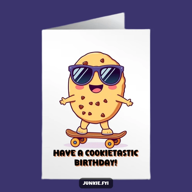Free Printable Cookie Birthday Card - Funny Kawaii Downloadable Gift for Cool Celebrations