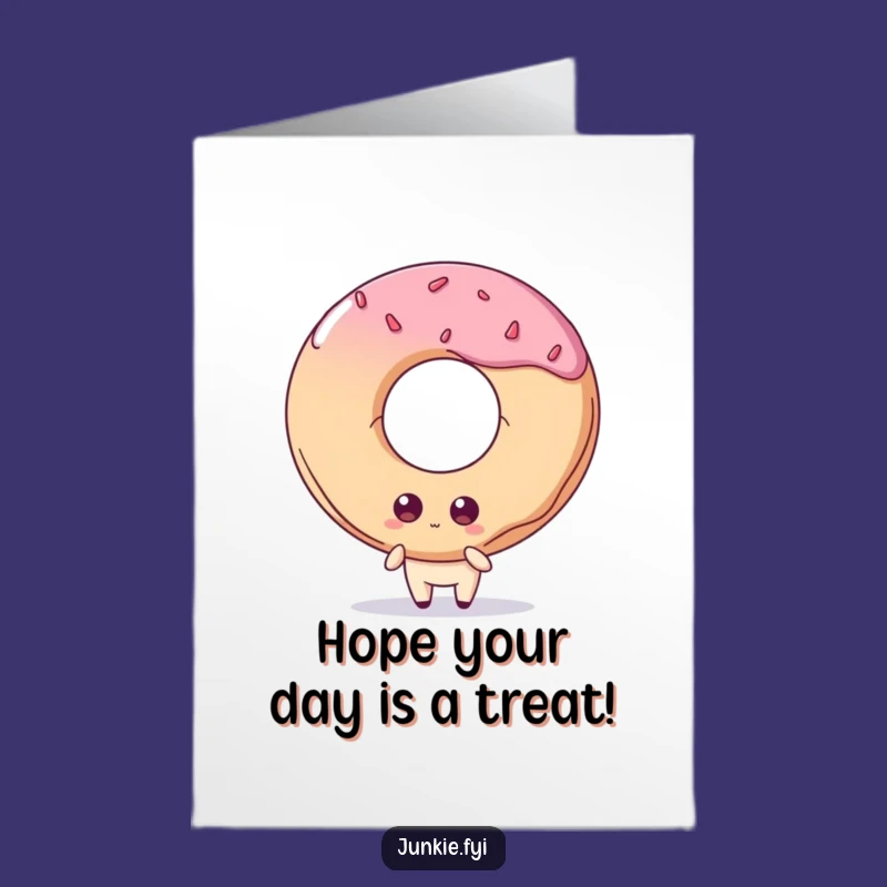 Free Printable Birthday Card: Quirky Foodie Eyes Colossal Donut - Funny Downloadable Gift